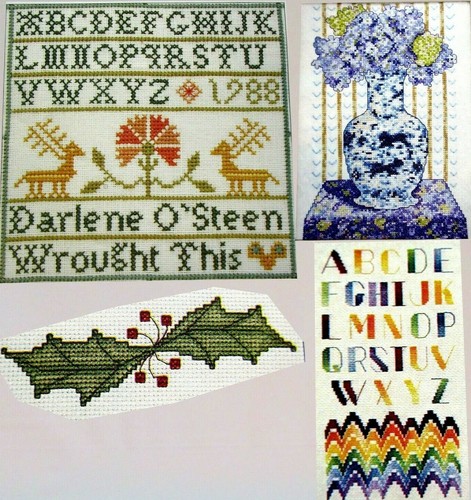 Hydrangeas alphabet bargello - hydrangeas,